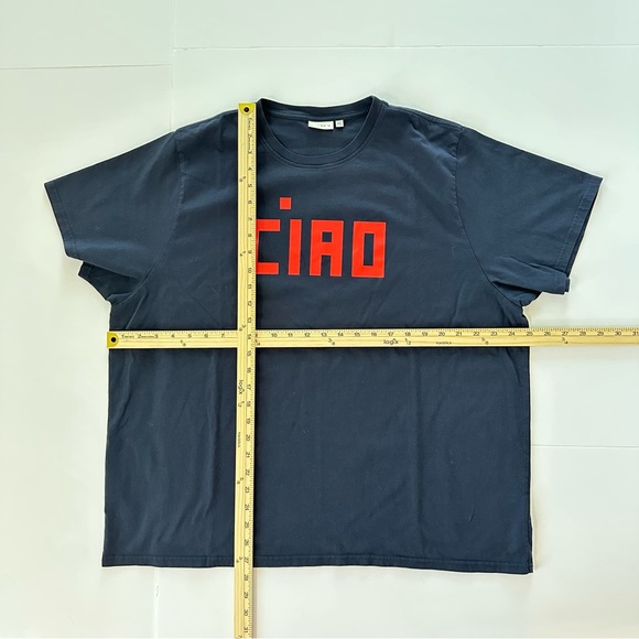 Clare V. Dark Navy Original Tee with Bright Poppy Block CIAO | Size XXL | EUC - Picture 6 of 11
